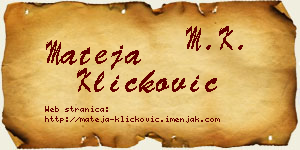 Mateja Kličković vizit kartica